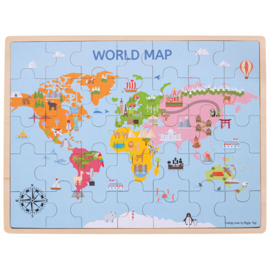World Map Puzzle by Bigjigs Toys - BJ098