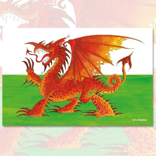 Welsh Dragon Tea Towel by Emma Ball - EHTT01