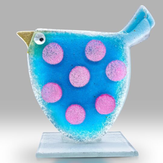 Fused Glass Chirpy Blue by Nobilé Glassware - 2227-21