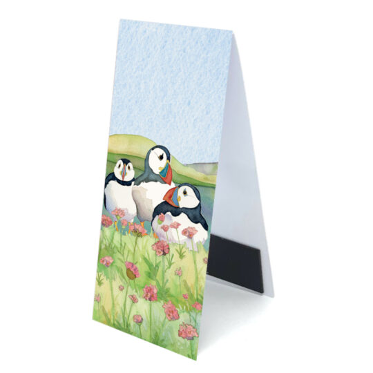 Sea Thrift Puffins Magnetic Bookmark by Emma Ball - BMTHR