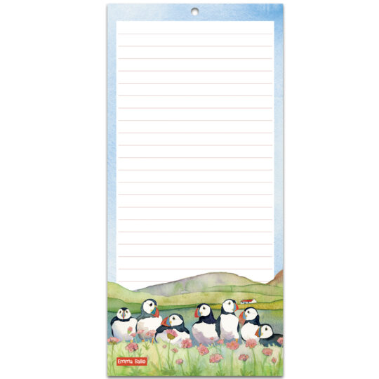 Sea Thrift Puffins Magnetic Notepad by Emma Ball - NP99
