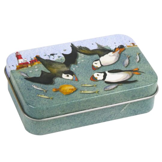 Diving Puffins Small Hinged Tin by Emma Ball - T181