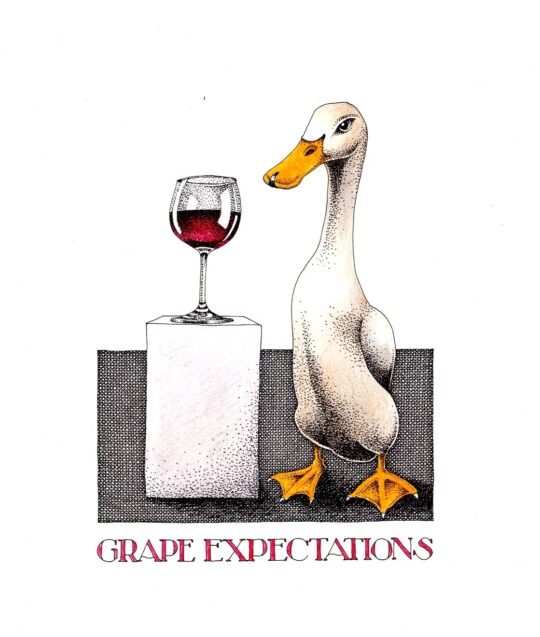 Grape Expectations Greetings Card by Simon Drew - 886