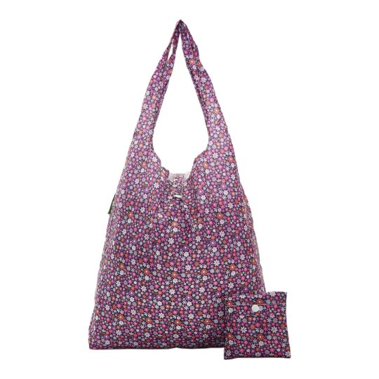 Purple Ditsy Foldable Shopper Bag by Eco Chic - A04PP
