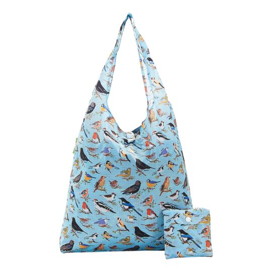 Blue Wild Birds Foldable Shopper Bag by Eco Chic - A17BU