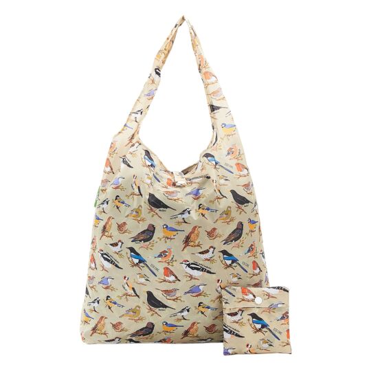 Green Wild Birds Foldable Shopper Bag by Eco Chic - A17GN