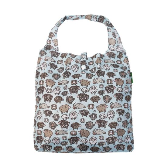 Blue Cute Sheep Foldable Shopper Bag by Eco Chic - A44BU