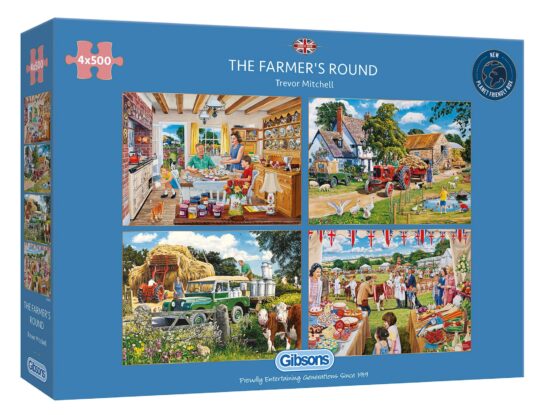 The Farmer's Round 4 x 500 Piece Jigsaw Puzzle by Gibsons - G5055