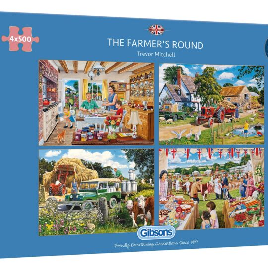 The Farmer's Round 4 x 500 Piece Jigsaw Puzzle by Gibsons - G5055