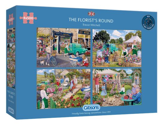 The Florist's Round 4 x 500 Piece Jigsaw Puzzle by Gibsons - G5058