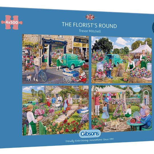 The Florist's Round 4 x 500 Piece Jigsaw Puzzle by Gibsons - G5058