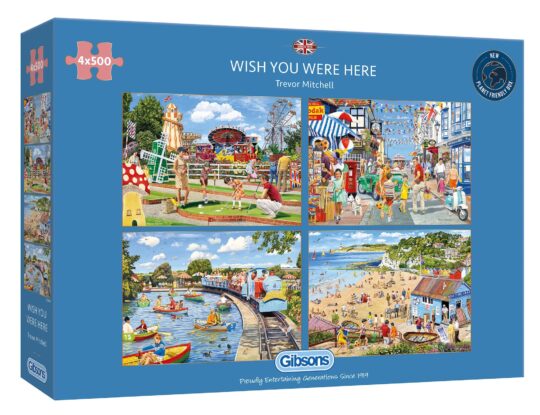 Wish You Were Here 4 x 500 Piece Jigsaw Puzzle by Gibsons - G5059