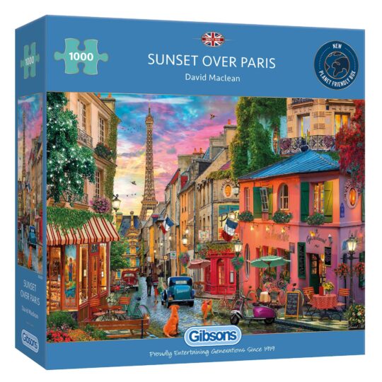 Sunset Over Paris 1000 Piece Jigsaw Puzzle by Gibsons - G6329
