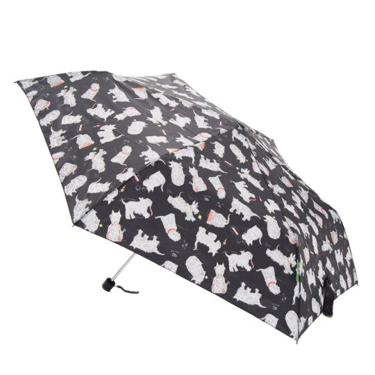 Black Scatty Scotty Mini Umbrella by Eco Chic - K03BK