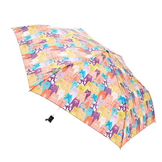 Multicoloured Cats Mini Umbrella by Eco Chic - K06ME