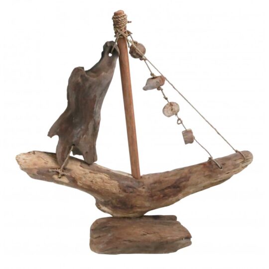 Driftwood Boat by Quay Traders - 7367S