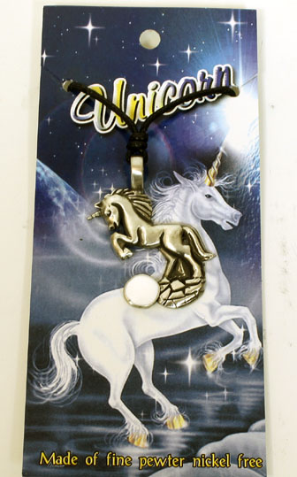 Pewter Unicorn on Rocks Pendant by Western Counties - P1251
