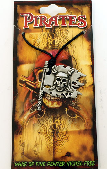 Pewter Pirate Flag Pendant by Western Counties - P2235