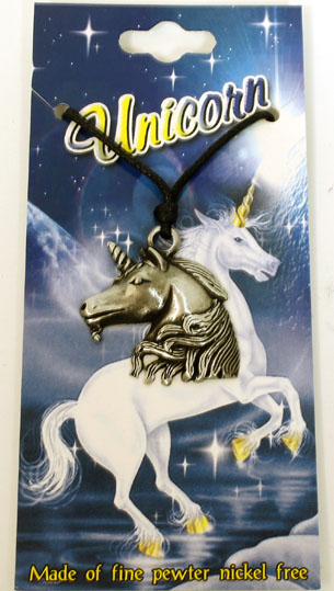 Pewter Unicorn Head Pendant by Western Counties - P935