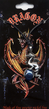 Pewter Dragon With Jewel Pendant by Western Counties - P944