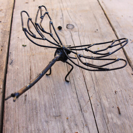 Lace Wing Dragonfly On Wall Metal Garden Sculpture by Chi-Africa - WA015