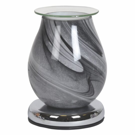 Grey Swirl Oval Aroma Electric Wax Melt Burner by Aromatize - AR1450