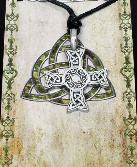Pewter Square Celtic Cross Pendant by Western Counties - P190