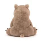 Rear view of the Jellycat Wonda Wombat, highlighting its bobtail and cuddly back.