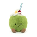 Alternative front view of the Jellycat Amuseable Aruba Coconut displaying its playful charm and vibrant accents.