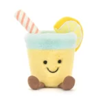 Alternative front view of the Jellycat Amuseable Lemonade featuring its cheerful expression and colourful detailing.