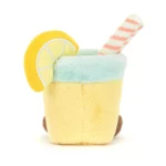 Rear view of the Jellycat Amuseable Lemonade highlighting the lemon slice and straw from behind.
