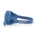 Side view of the Jellycat Amuseable Sports Swimming Goggles showing the Jellycat logo and plush blue strap.