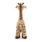 Rear view of the Jellycat Dara Giraffe, featuring its tail tuft, patterned back, and fluffy mane.
