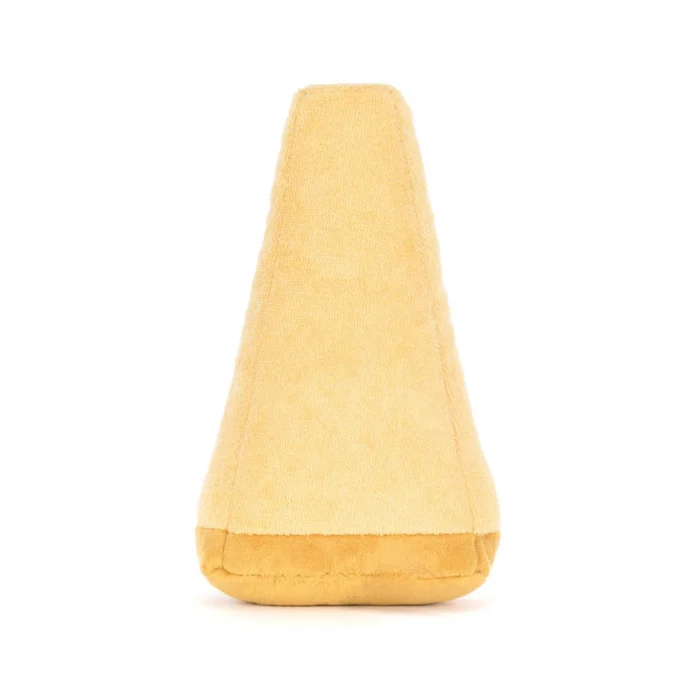 Rear view of Jellycat Amuseable Parmesan displaying its simple plush back and soft textured finish.