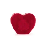 Rear view of Jellycat Amuseable Arlette Heart Macaron, with the classic heart shape and embossed Jellycat logo.