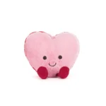 Alternative front view of Jellycat Amuseable Colette Heart Macaron, clearly displaying both heart curves and tiny feet.