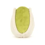 Rear view of Jellycat Amuseable Horatio Pistachio, highlighting the soft outer shell and green back.