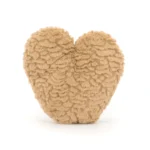 Rear view of Jellycat Amuseable Philippe Palmier, displaying the full heart-shaped back and golden-brown plush texture.