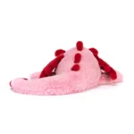 Rear view of Jellycat Heart Dragon, showcasing its back detailing and heart-tipped tail from behind.