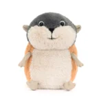 Alternative front view of Jellycat Lambeth Lemming, highlighting the soft textures, beige arms and feet, and a gentle smile.