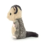 Side view of Jellycat Lolly Sugar Glider, showing the fluffy tail and smooth gliding wing detail.