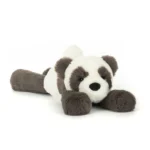 Front view of Jellycat Smudge Panda, showing her soft cream-and-black fur, relaxed paws, and gentle expression.