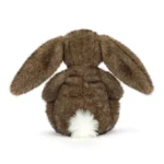 Rear view of Jellycat Bashful Hoppleston Luxe Bunny highlighting soft textured fur and fluffy tail.