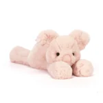 Front view of Jellycat Smudge Pig showing soft pink plush, round nose, and floppy ears.