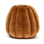 Rear view of Jellycat Amuseable Carole Canelé highlighting textured caramel brown ridged pastry design.