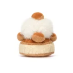 Rear view of Jellycat Amuseable Mirielle St. Honoré highlighting fluffy cream topping and layered pastry design.